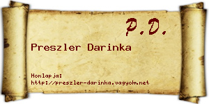 Preszler Darinka névjegykártya